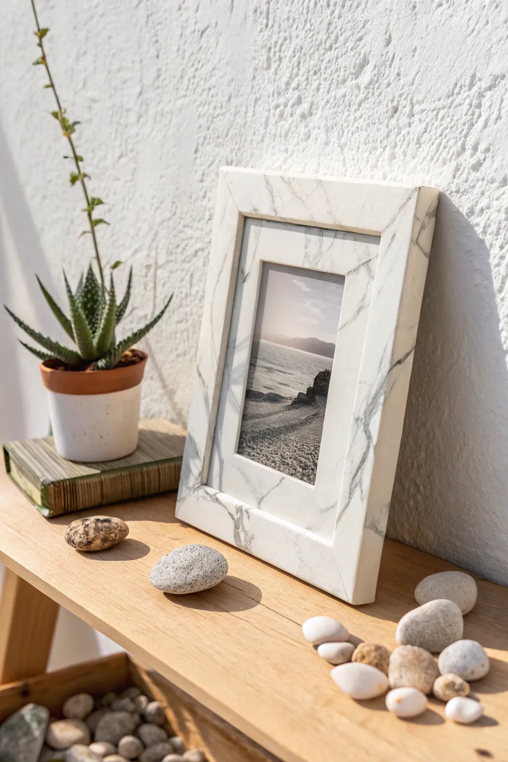 Elevate your space with handcrafted, minimalist clay frames that exude elegance and charm.