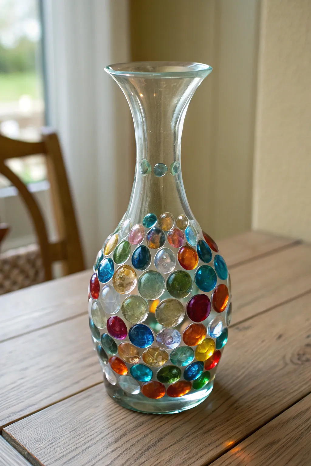Transform your vase into a masterpiece with vibrant glass marbles for a stunning floral display!