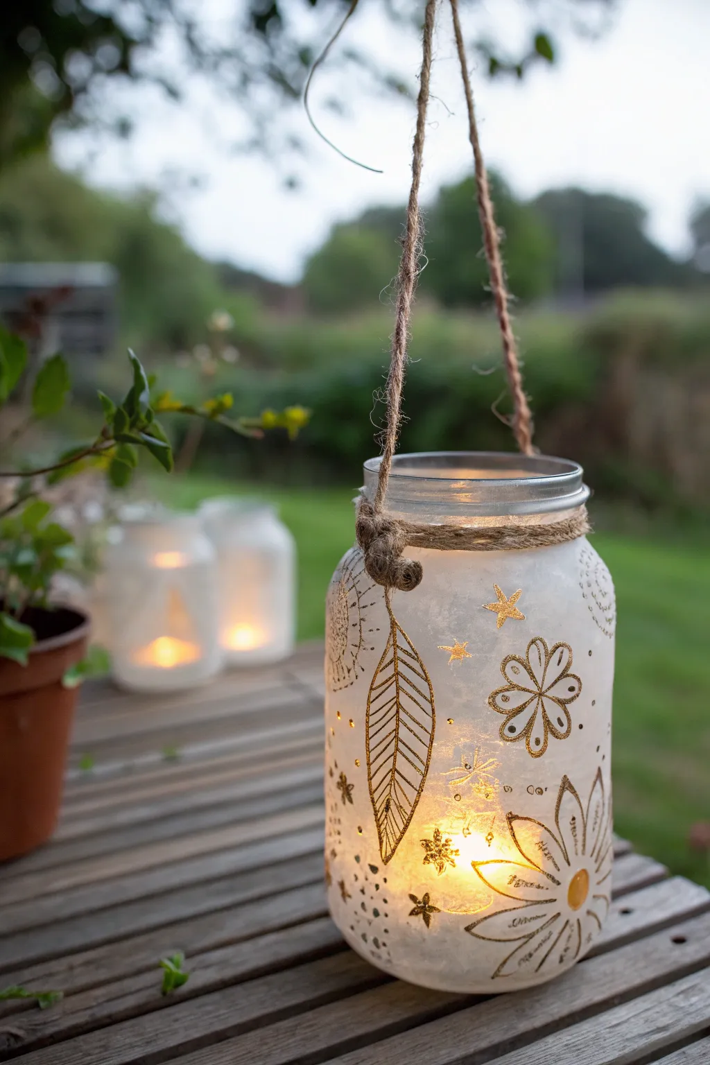 Enchant your evenings with the warm glow of a DIY upcycled jar lantern.