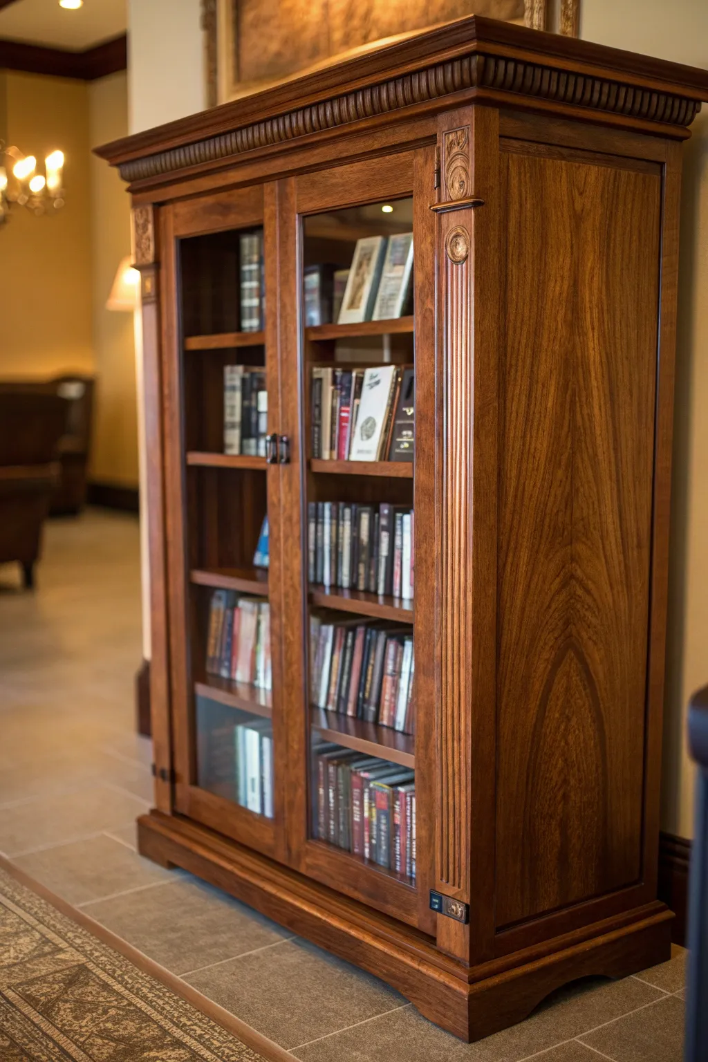 Transform your old bookcase into a masterpiece of DVD storage.