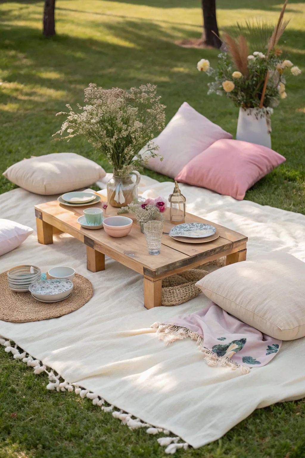 Create a magical first birthday with a charming outdoor picnic that combines simplicity and natural beauty.