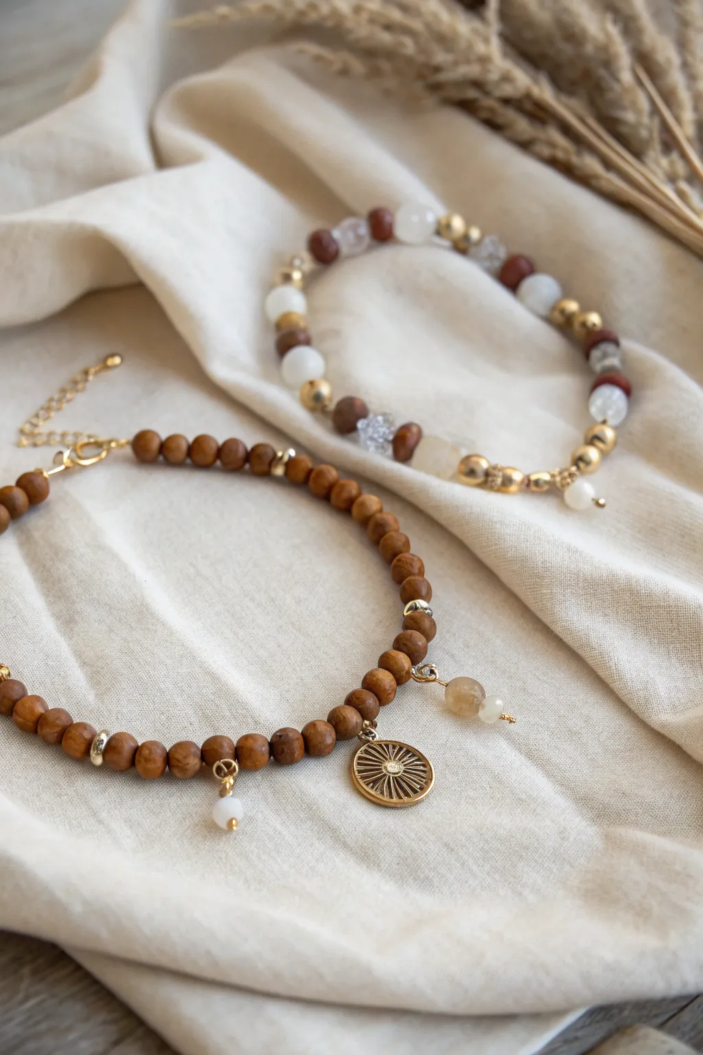 Embrace the magic of simplicity with handcrafted wooden bead jewelry.