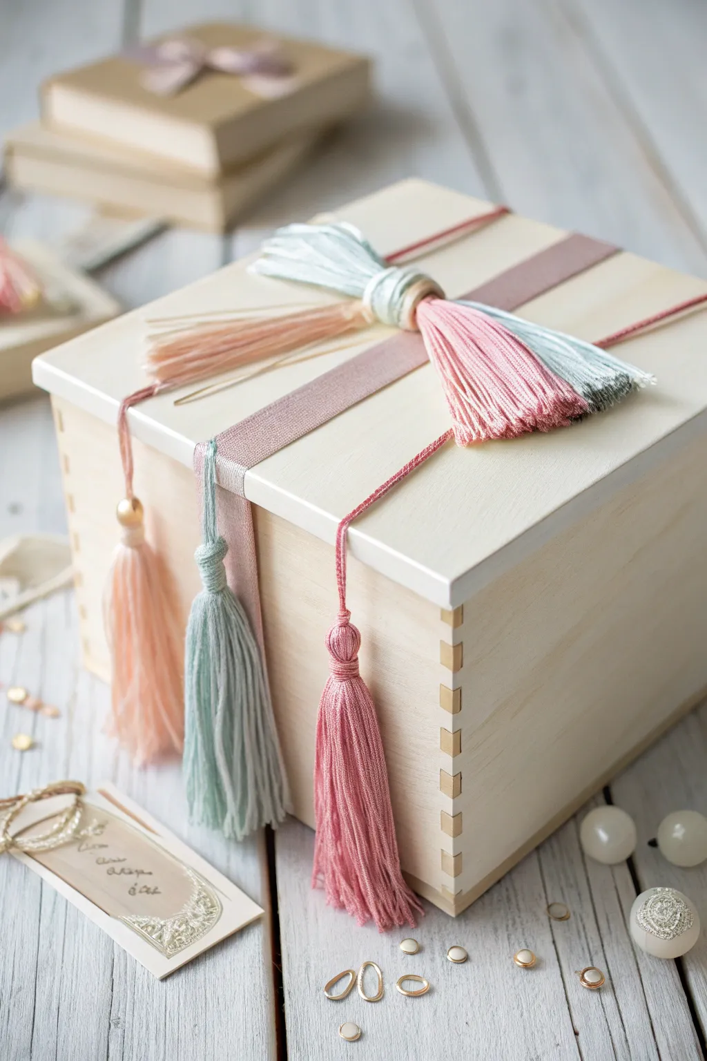 Elevate your graduation celebration with a handcrafted tassel and ribbon card box, where simplicity meets festive charm.