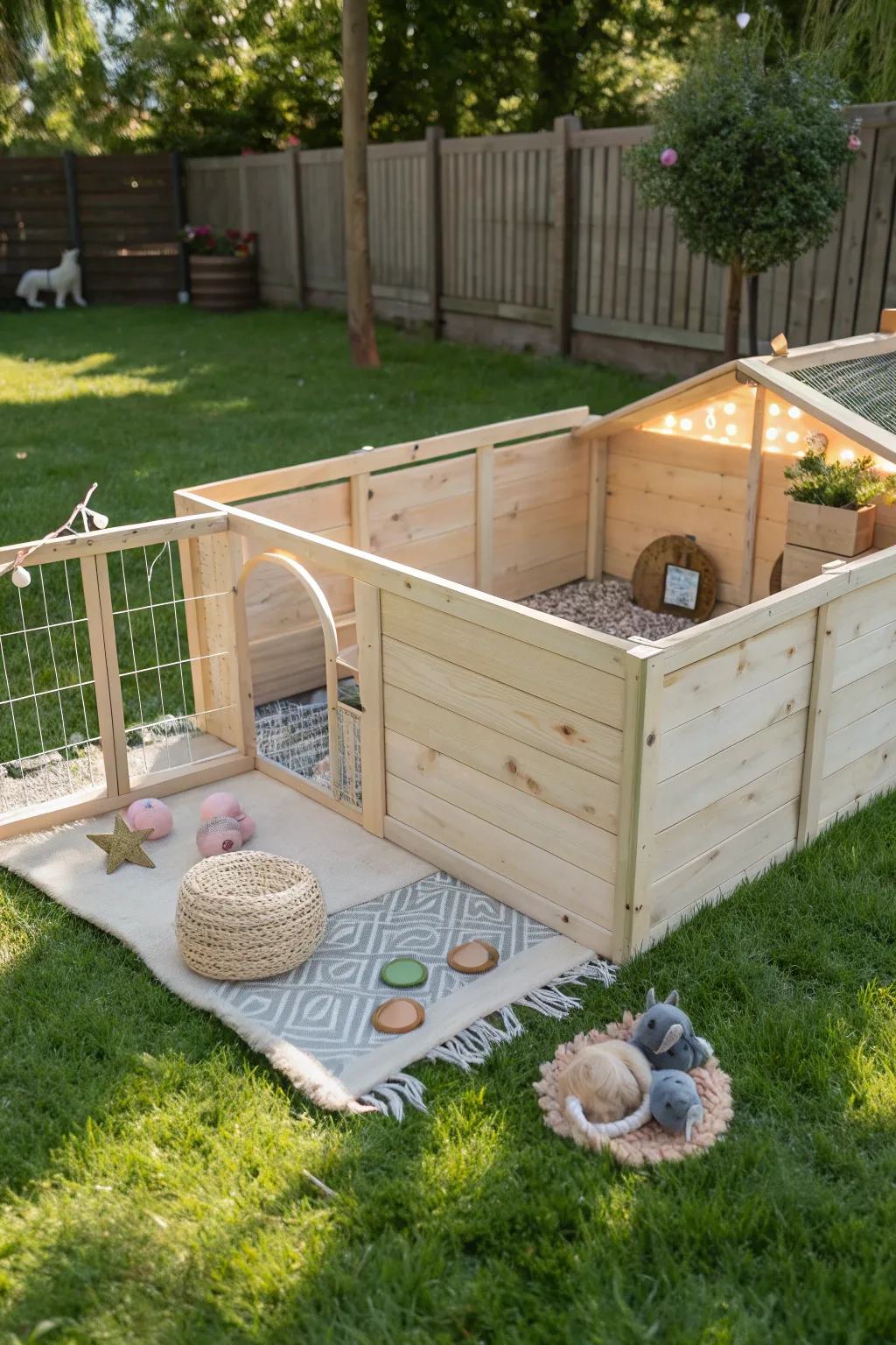 Embrace the outdoors with a charming DIY guinea pig playpen, where simplicity meets nature.