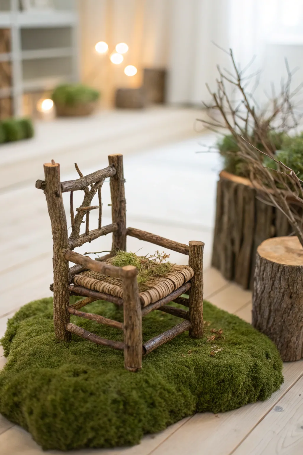 Embrace rustic charm with this DIY twig furniture for your indoor fairy garden. 🌿✨