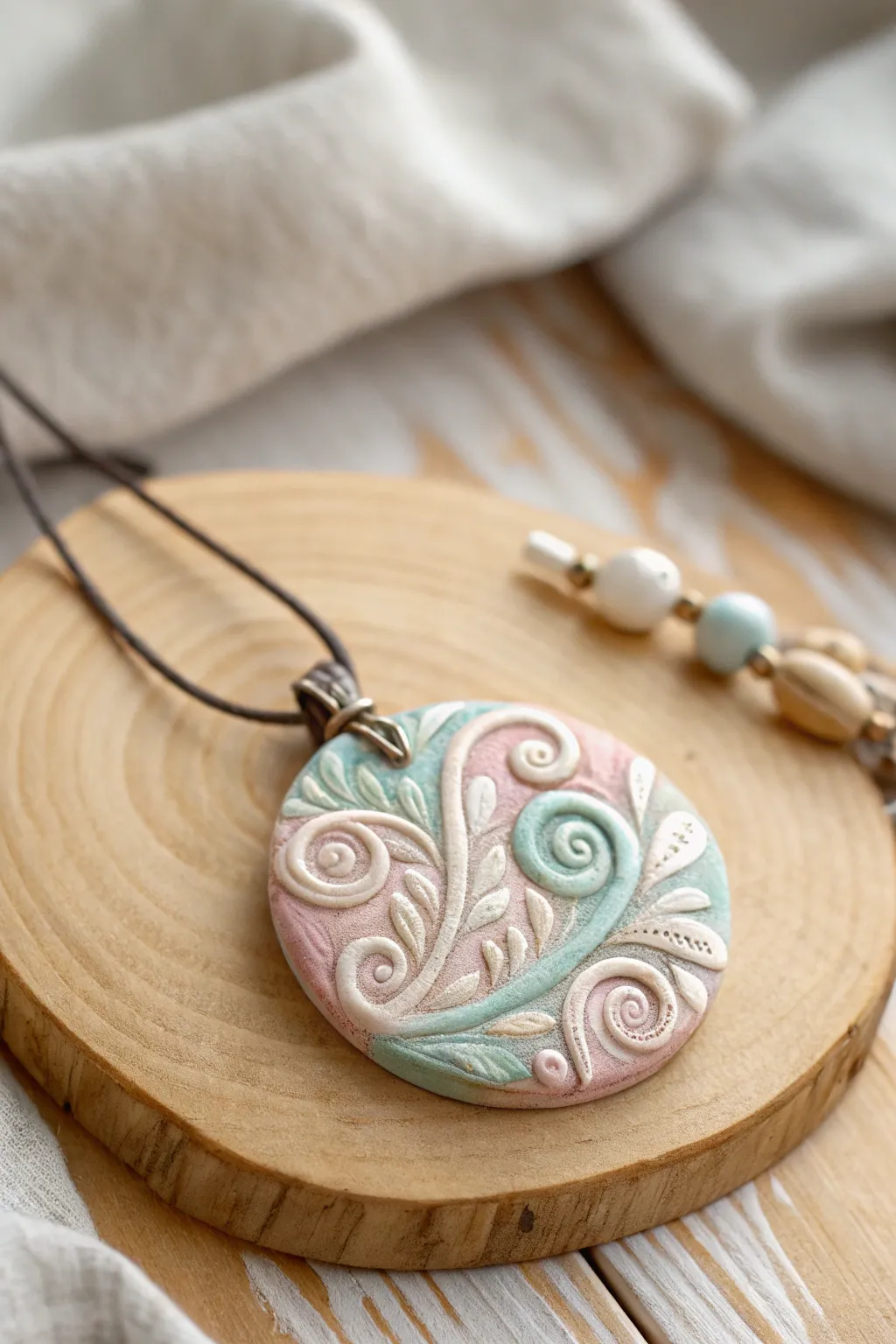Create your own unique style with handcrafted polymer clay pendants—where simplicity meets elegance.