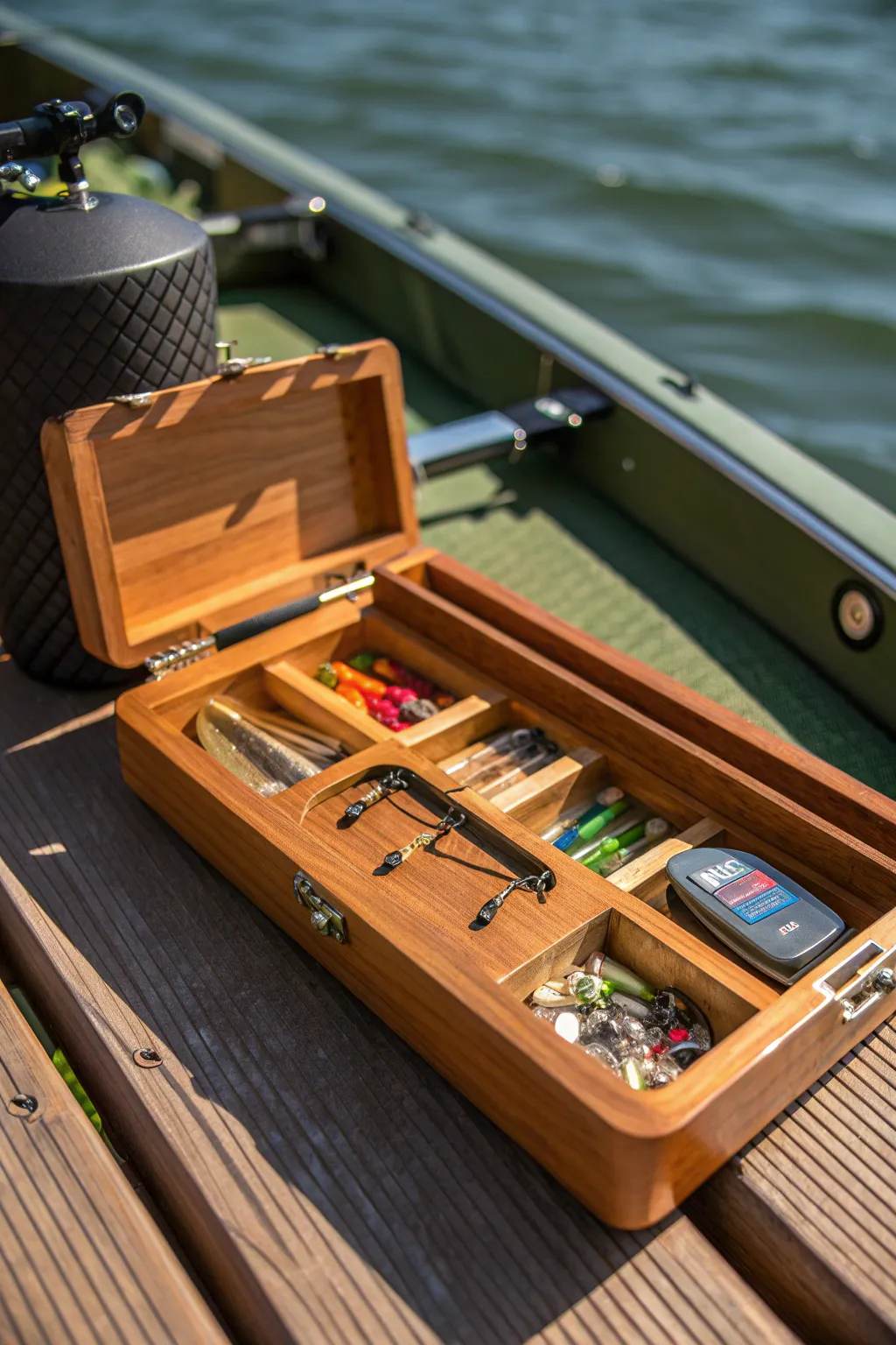 Elevate your fishing game with a custom-crafted bait station that blends functionality with style.
