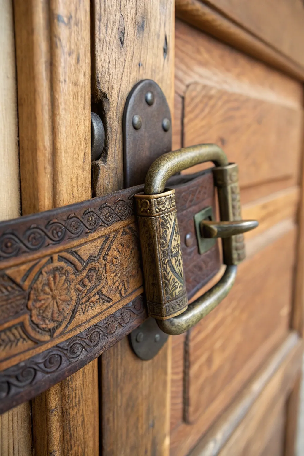 Craftsmanship meets creativity: Transform a vintage belt buckle into a unique door latch.