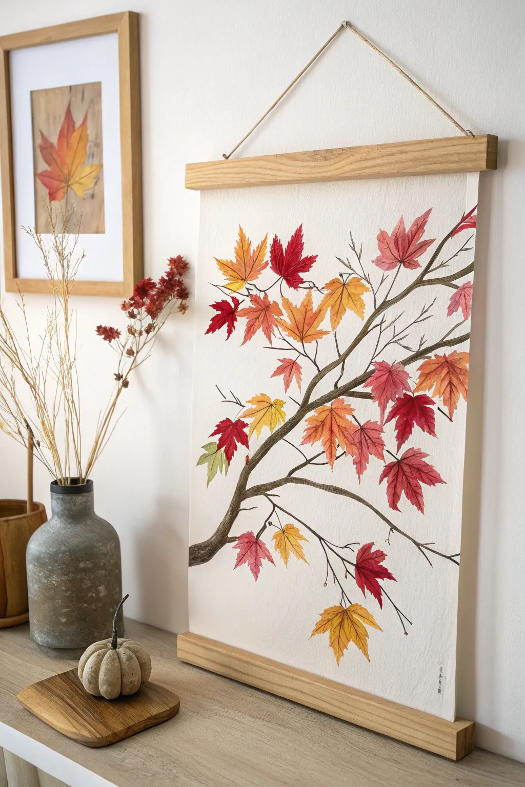 Bring the beauty of autumn indoors with this serene and stylish DIY canvas art.