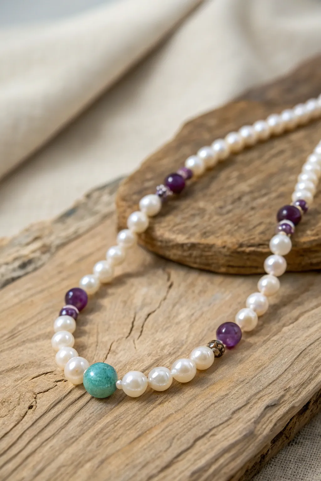 Embrace your style with a pearl and gemstone necklace—where timeless elegance meets vibrant personality.