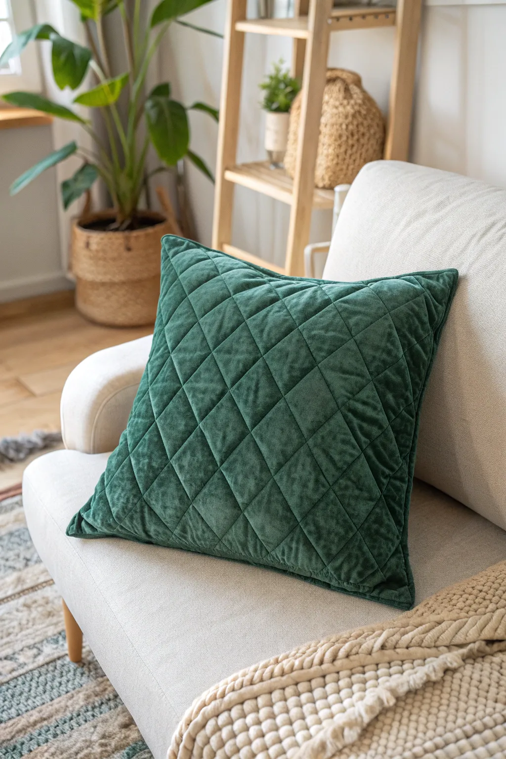 Elevate your space with the elegance of quilted velvet pillows, where luxury meets minimalism.