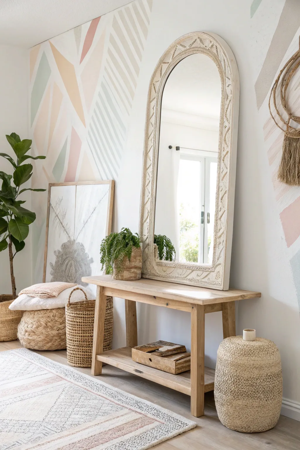 Transform your space with a custom-painted mirror that reflects your unique style and creativity. #DIYDecor #ScandinavianBeauty