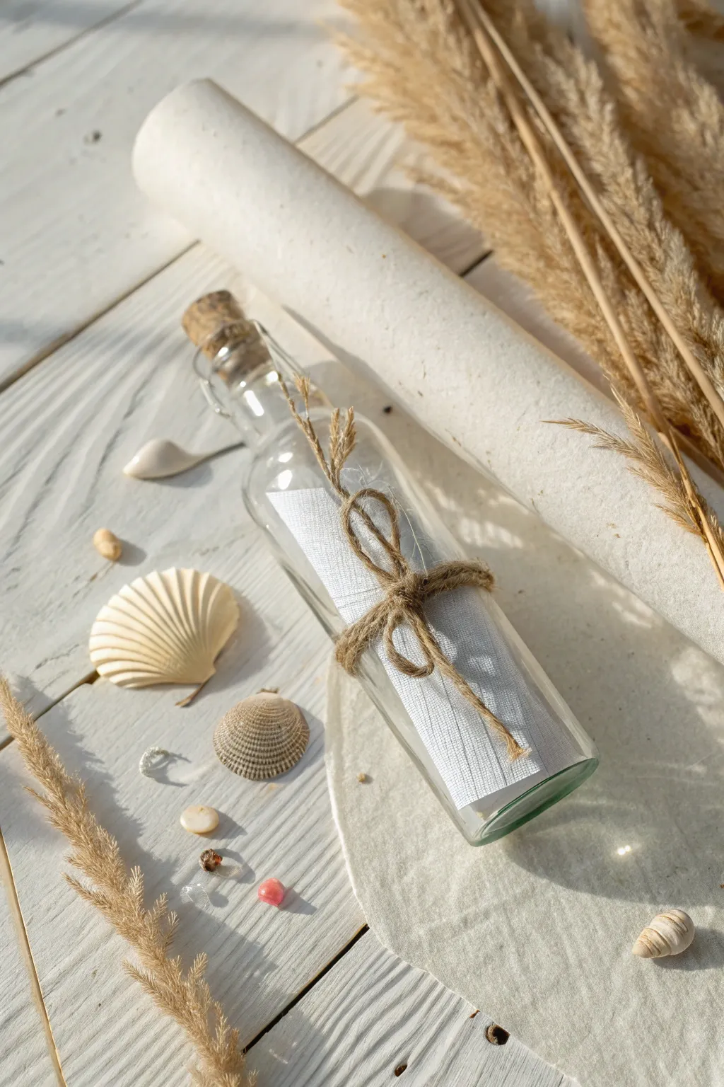 Capture the magic of your special day with a charming message-in-a-bottle invitation. Perfect for those who appreciate natural beauty and a touch of the sea.