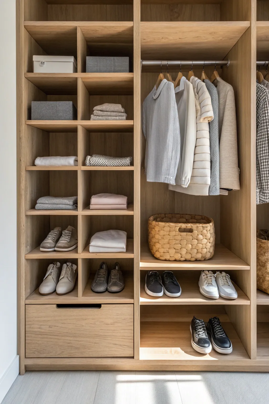 Transform closet chaos into calm with custom-crafted cubbies. 🌿✨