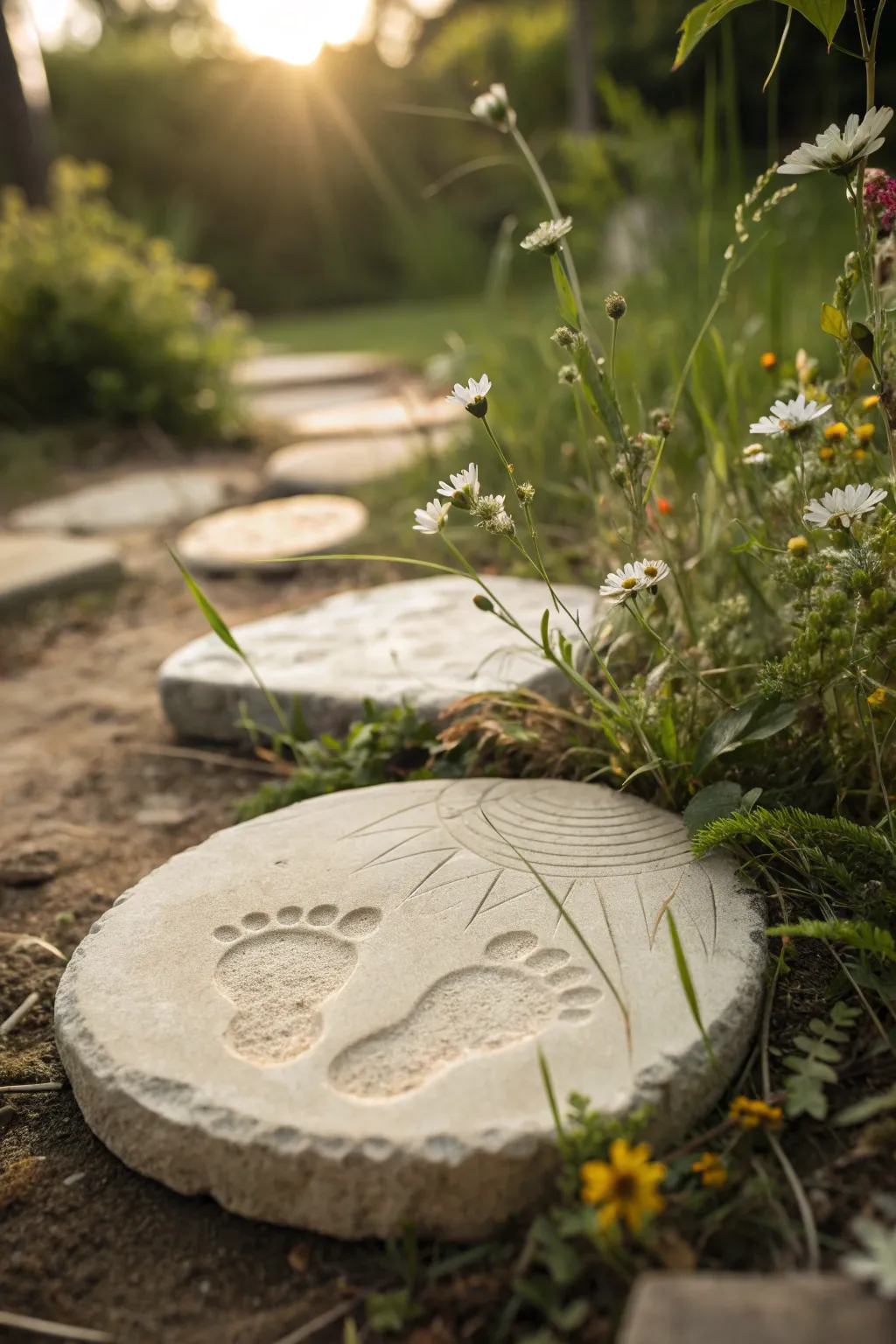 Capture your child's journey with every step - a footprint memory that blooms with your garden.
