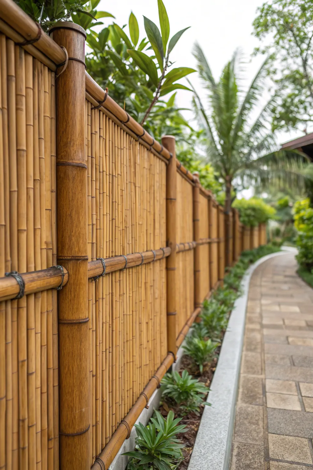 Elevate your space with the exotic allure of a bamboo roll fence—perfect for summer gatherings.