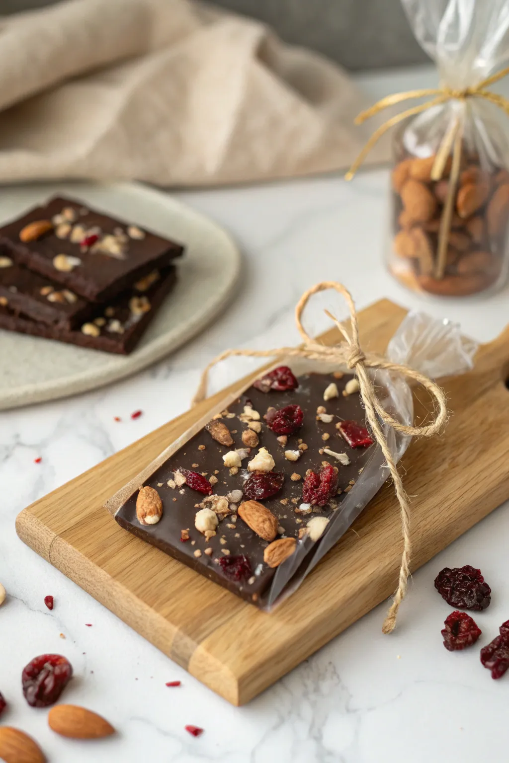 Delight in simplicity with homemade chocolate bark, the perfect heartfelt thank you gift.