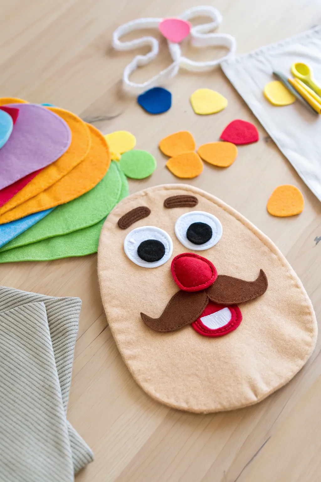 Craft a playful Mr. Potato Head costume with felt magic! 🎨✨ #DIYFun #MinimalistBoho
