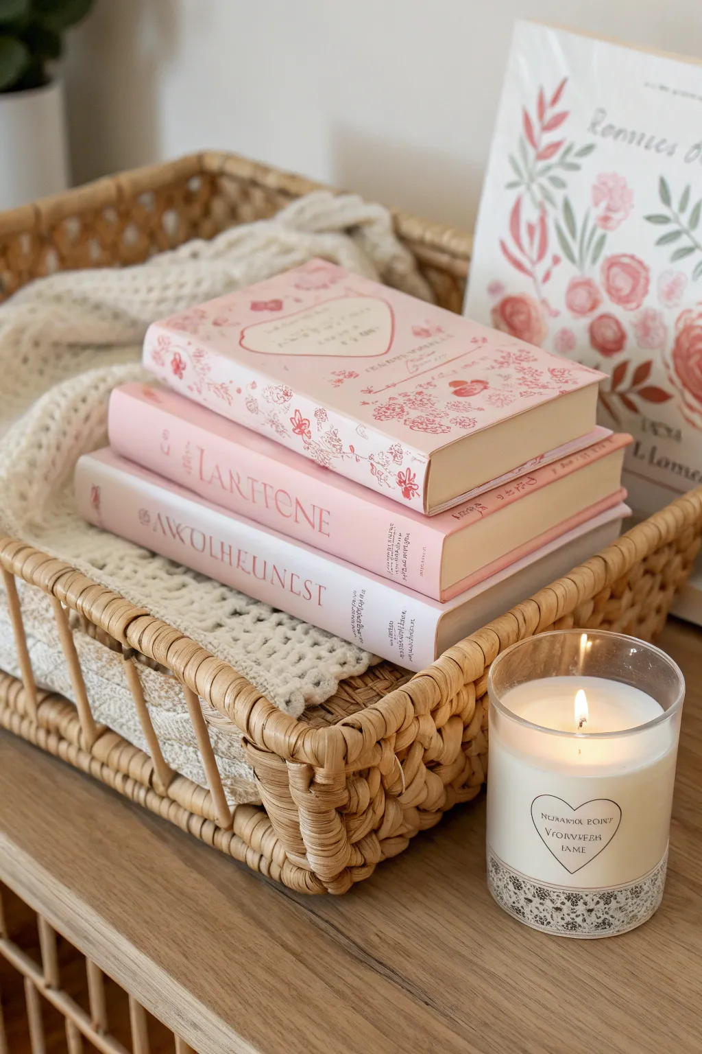 Cozy up with a Book Lover's Delight basket, perfect for a heartfelt Valentine's gift. 📚❤️✨
