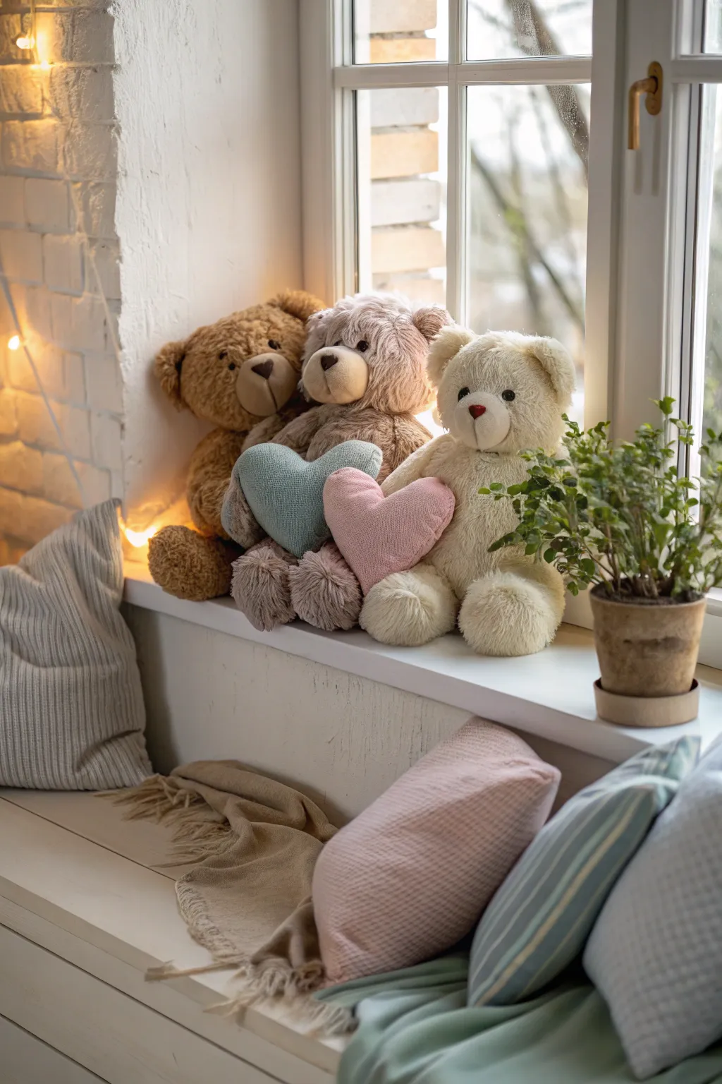 Embrace childhood charm with this minimalist teddy bear Valentine display.