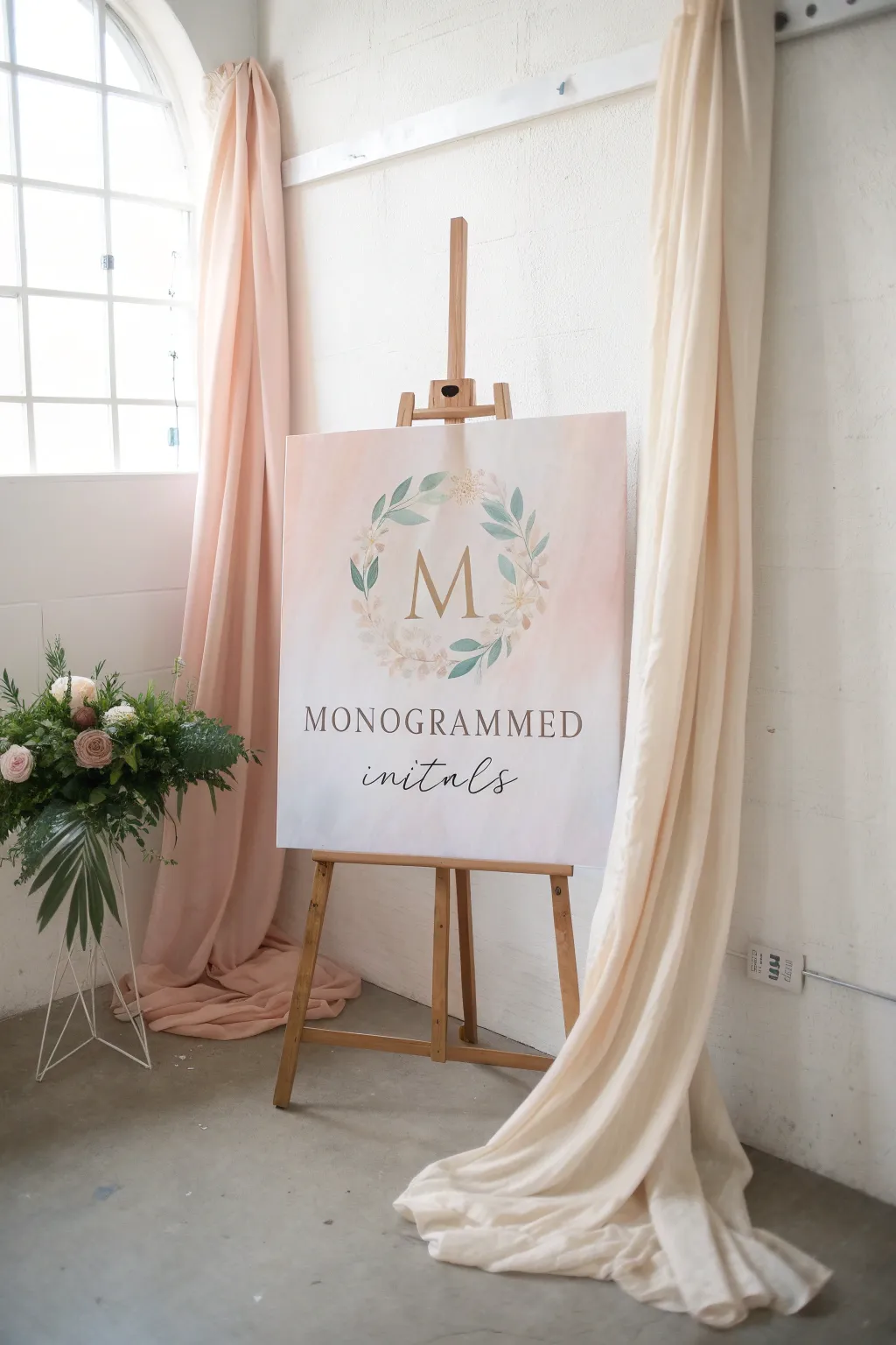 Create a personalized touch with a monogrammed wedding backdrop that speaks to your love story.