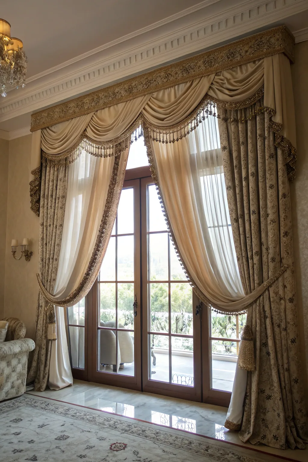 Valances add a decorative finish to window treatments.