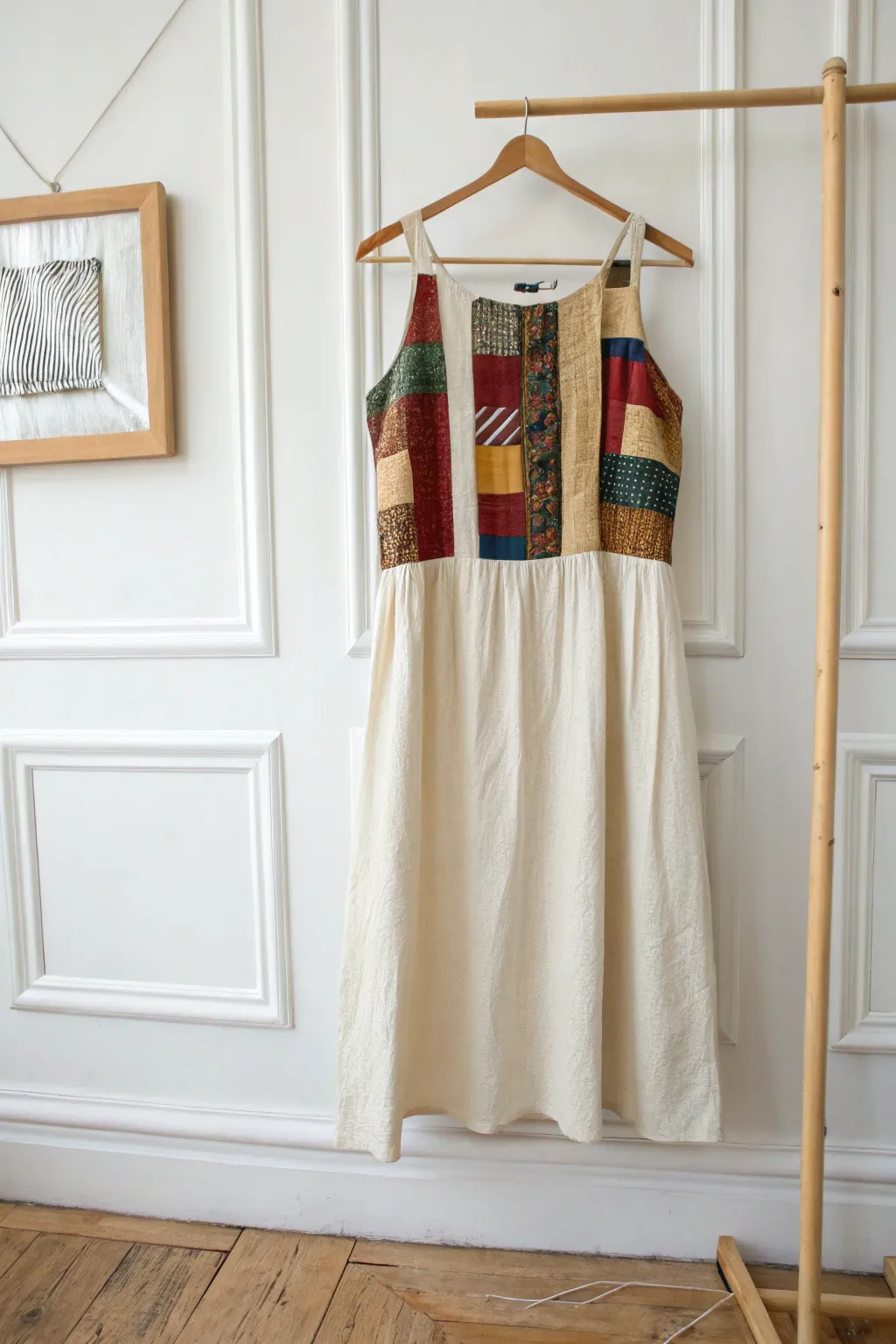 Embrace the boho-chic with a touch of patchwork magic. Transform simplicity into artistry!