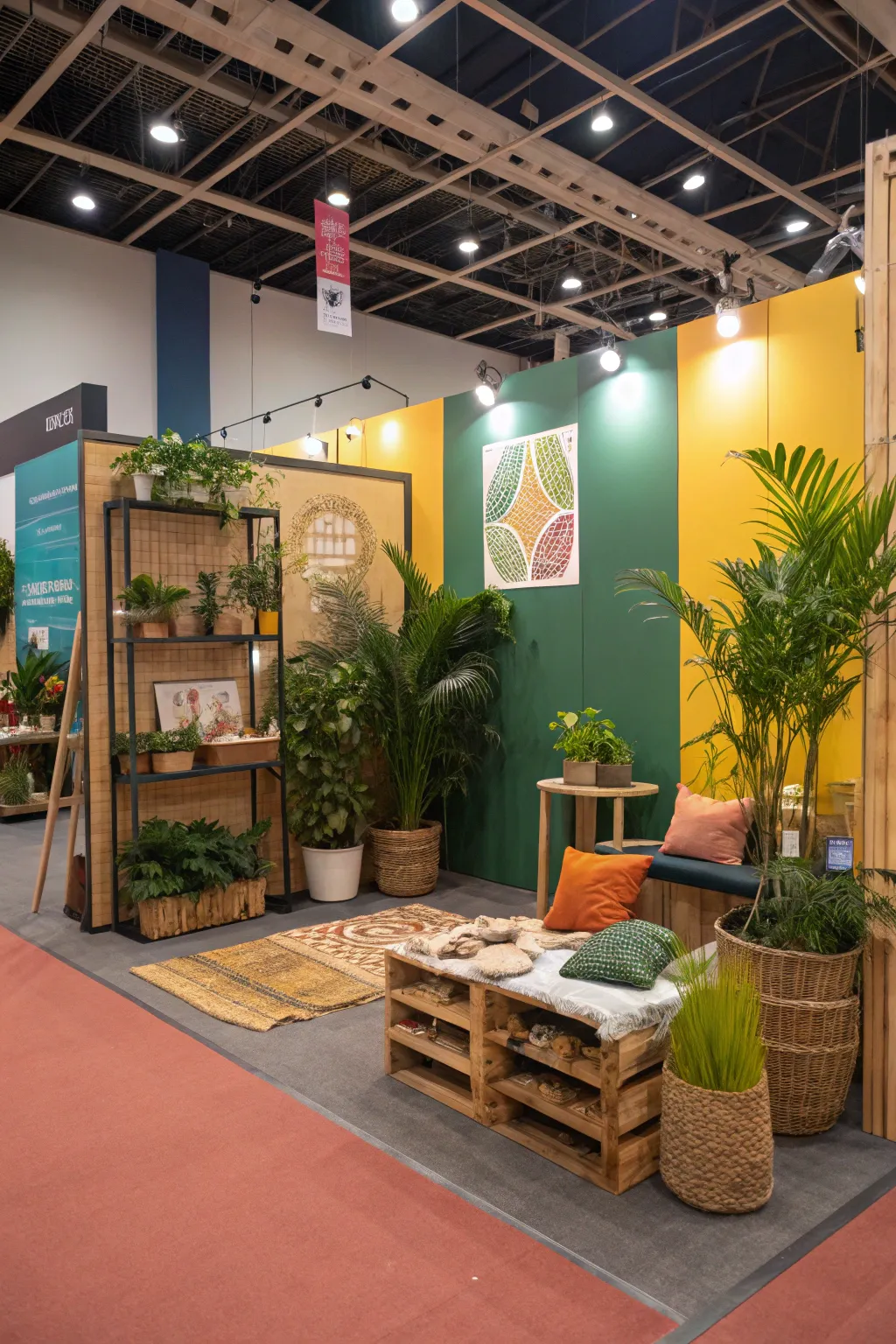 A vibrant booth setup that captures the essence of nature.