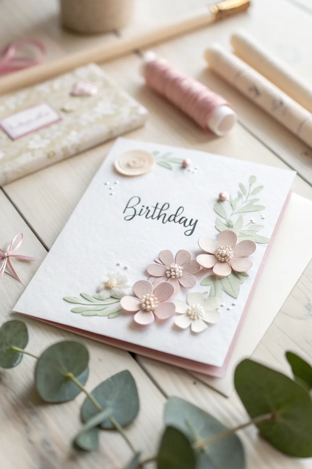 Add a touch of elegance to your birthday wishes with 3D craft elements. 🌸✨ #HandcraftedBeauty #MinimalistElegance