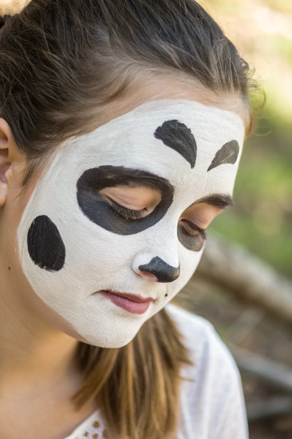 Embrace the charm of simplicity with this adorable panda face paint, perfect for any occasion!