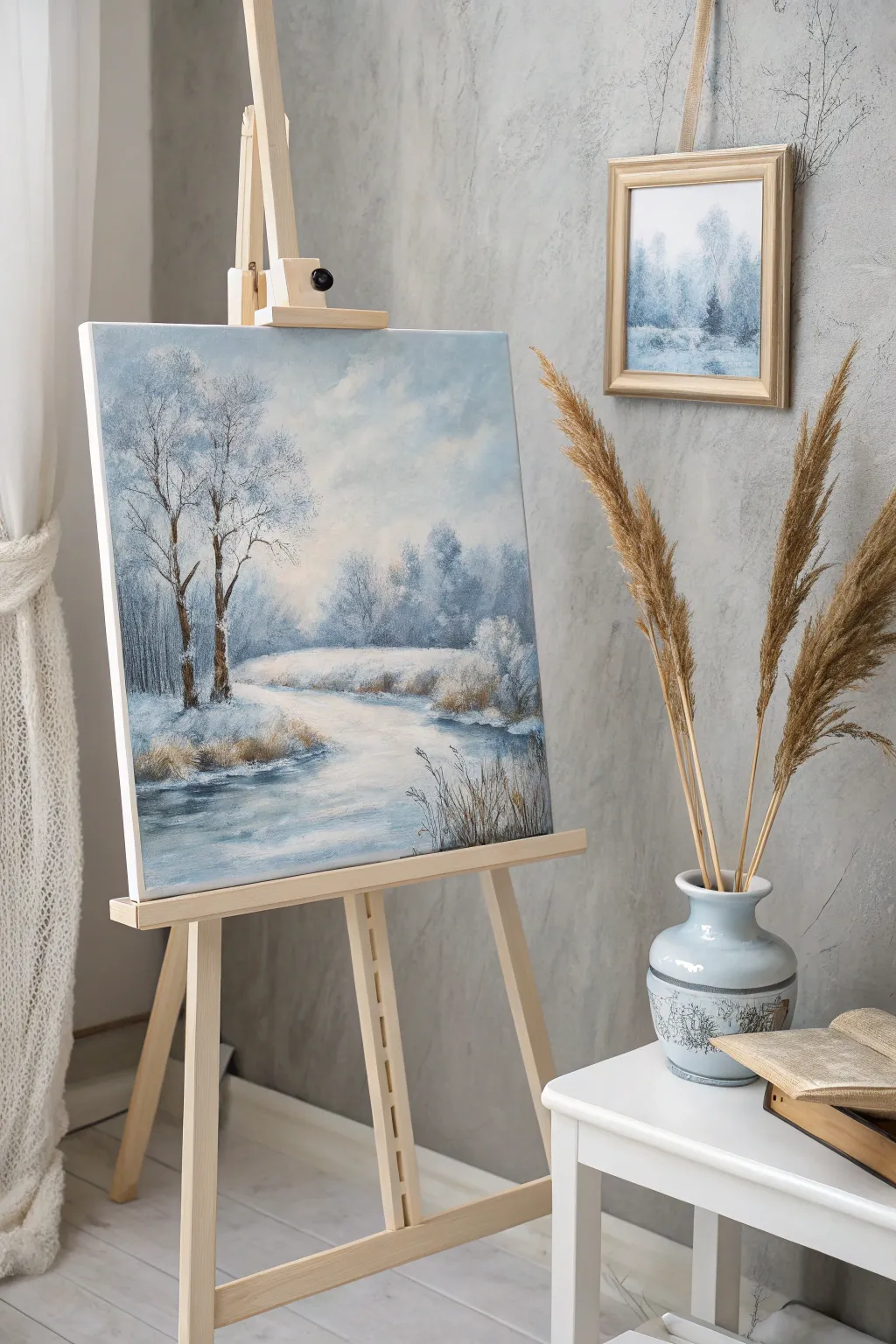 Embrace the serene beauty of winter with a minimalist touch. Create your own winter wonderland on canvas this holiday season.