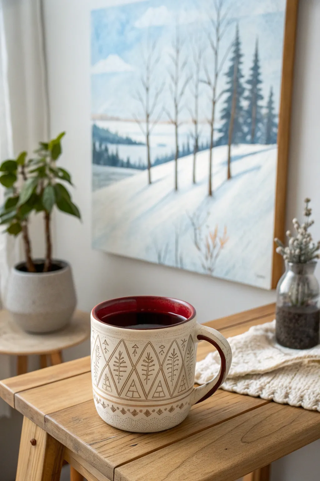 Sip in style with a touch of winter serenity.