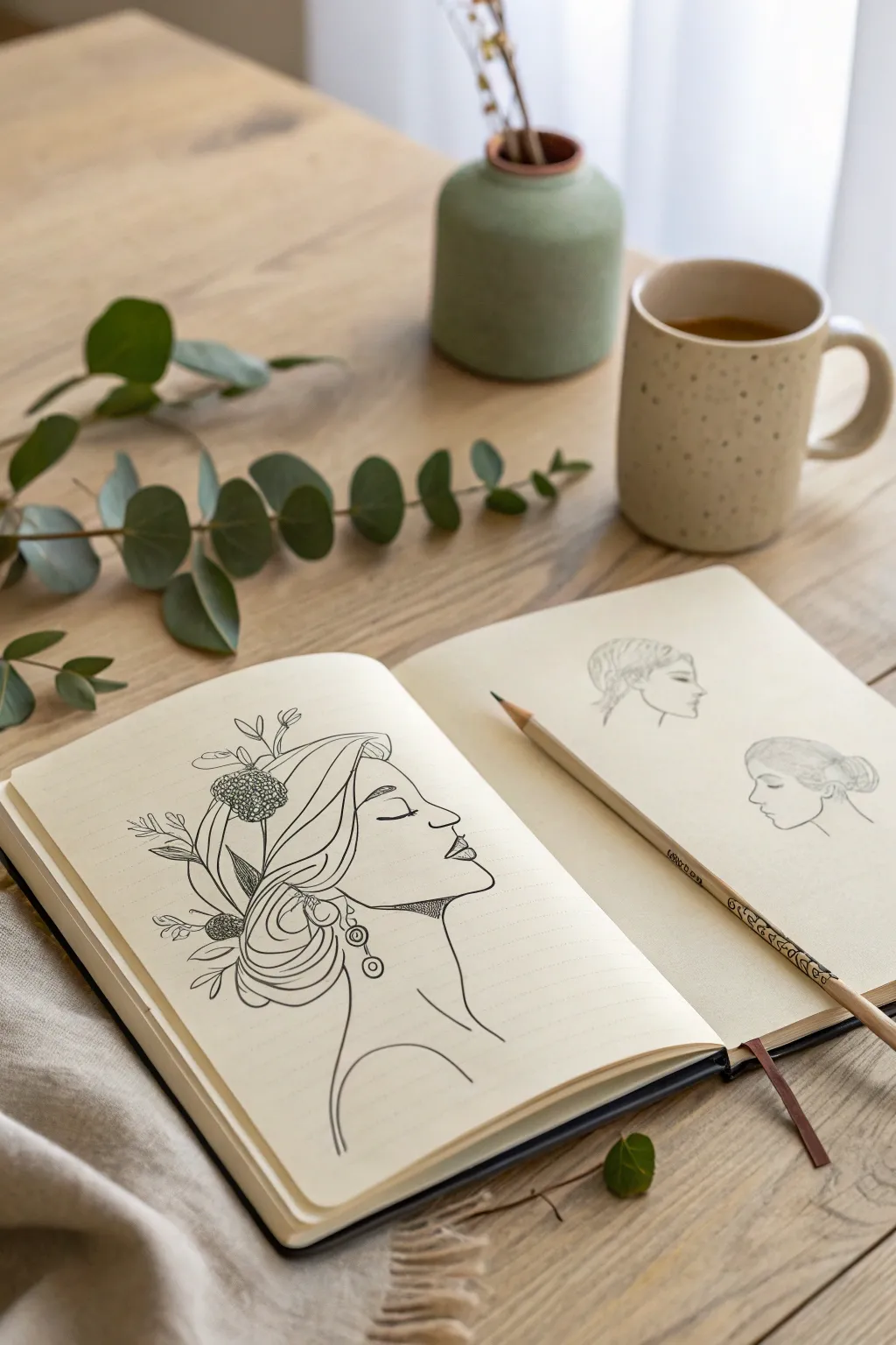Discover the art of transformation: Experiment with different hairstyles to bring your sketches to life.