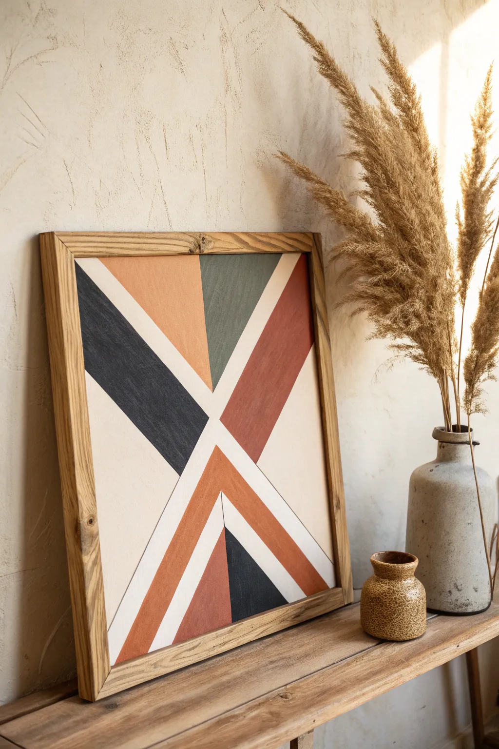 Transform your space with the dynamic energy of diagonal lines and contrasting colors. #GeometricElegance