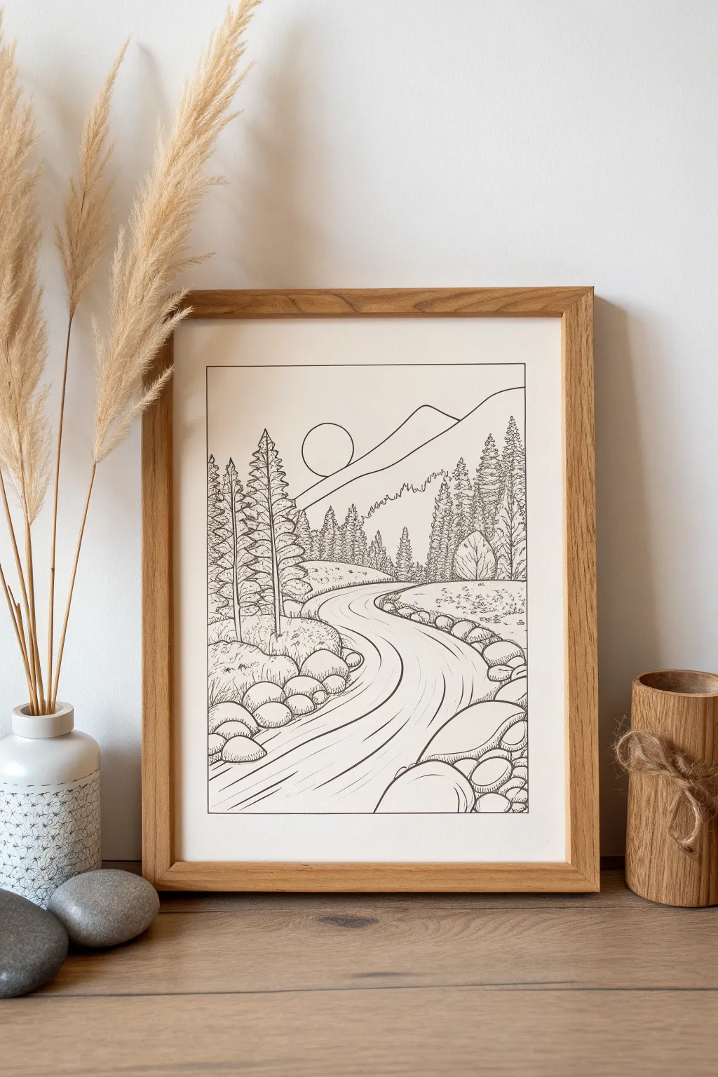 Tranquility in Lines: Embrace minimalist beauty with this serene nature scene.