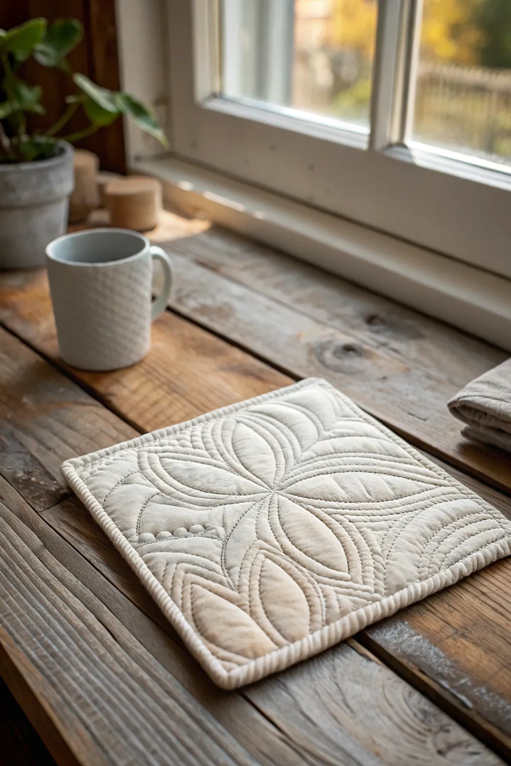 Elevate your home with the charm of handcrafted quilted coasters—where simplicity meets elegance.