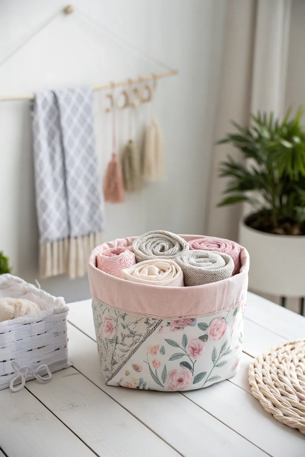 Chic organization with a touch of personal charm. Discover the beauty of handmade fabric baskets.