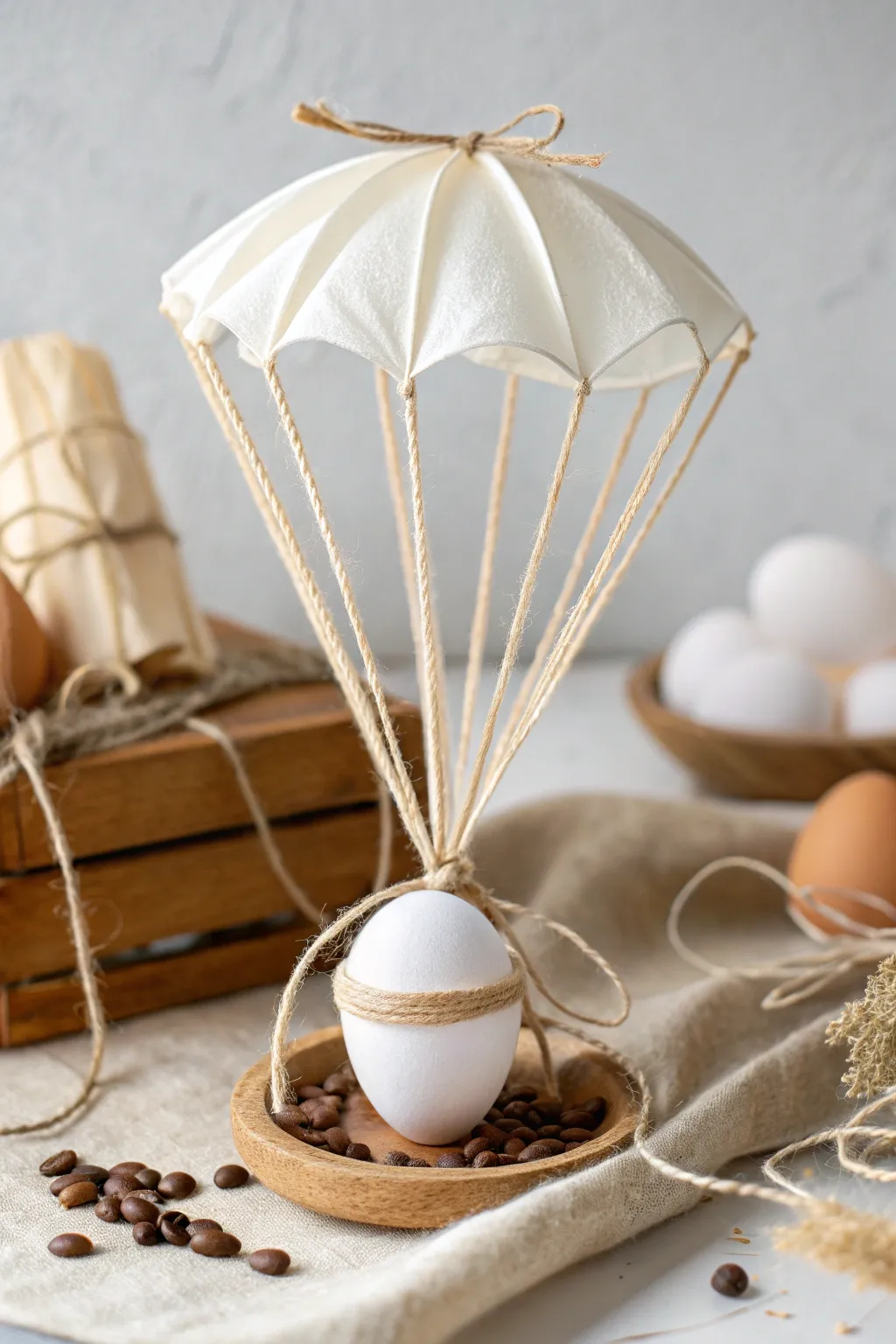 Float with Grace: Discover the beauty of simplicity with a coffee filter parachute.