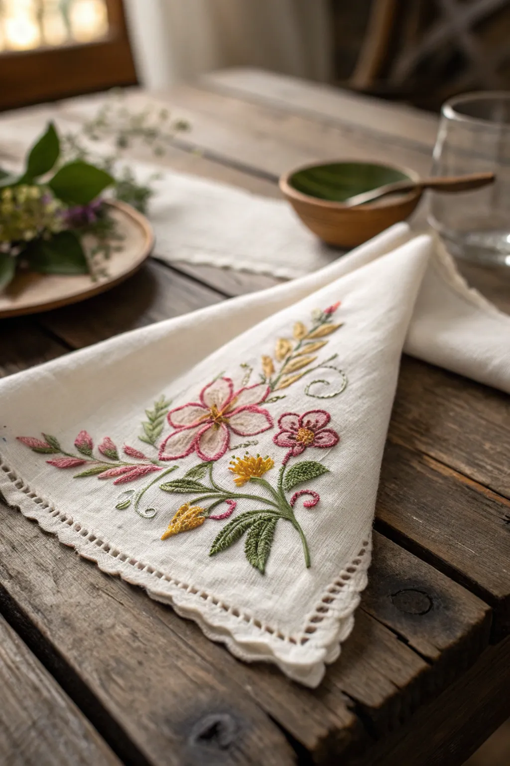 Elevate your dining experience with nature-inspired handcrafted napkins, where simplicity meets elegance.