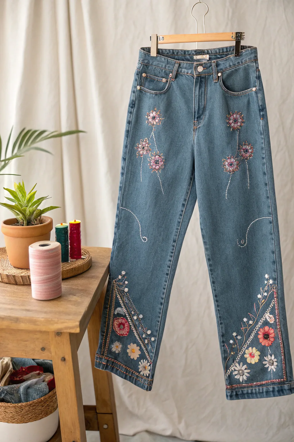 Transform your thrift finds into unique embroidered masterpieces—embrace the art of upcycling with style.