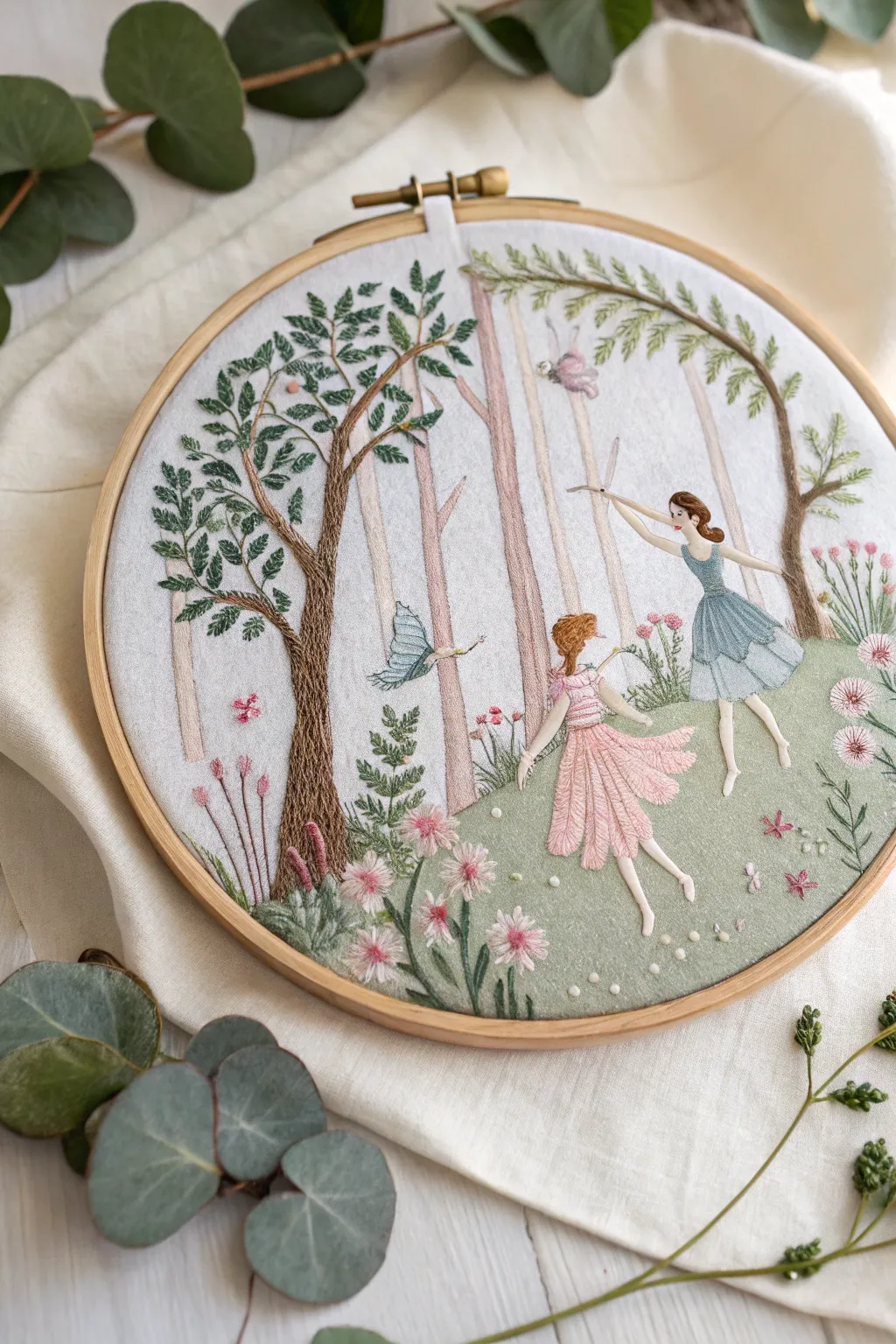 Transform a child's room into a magical retreat with enchanting embroidery that tells a story.