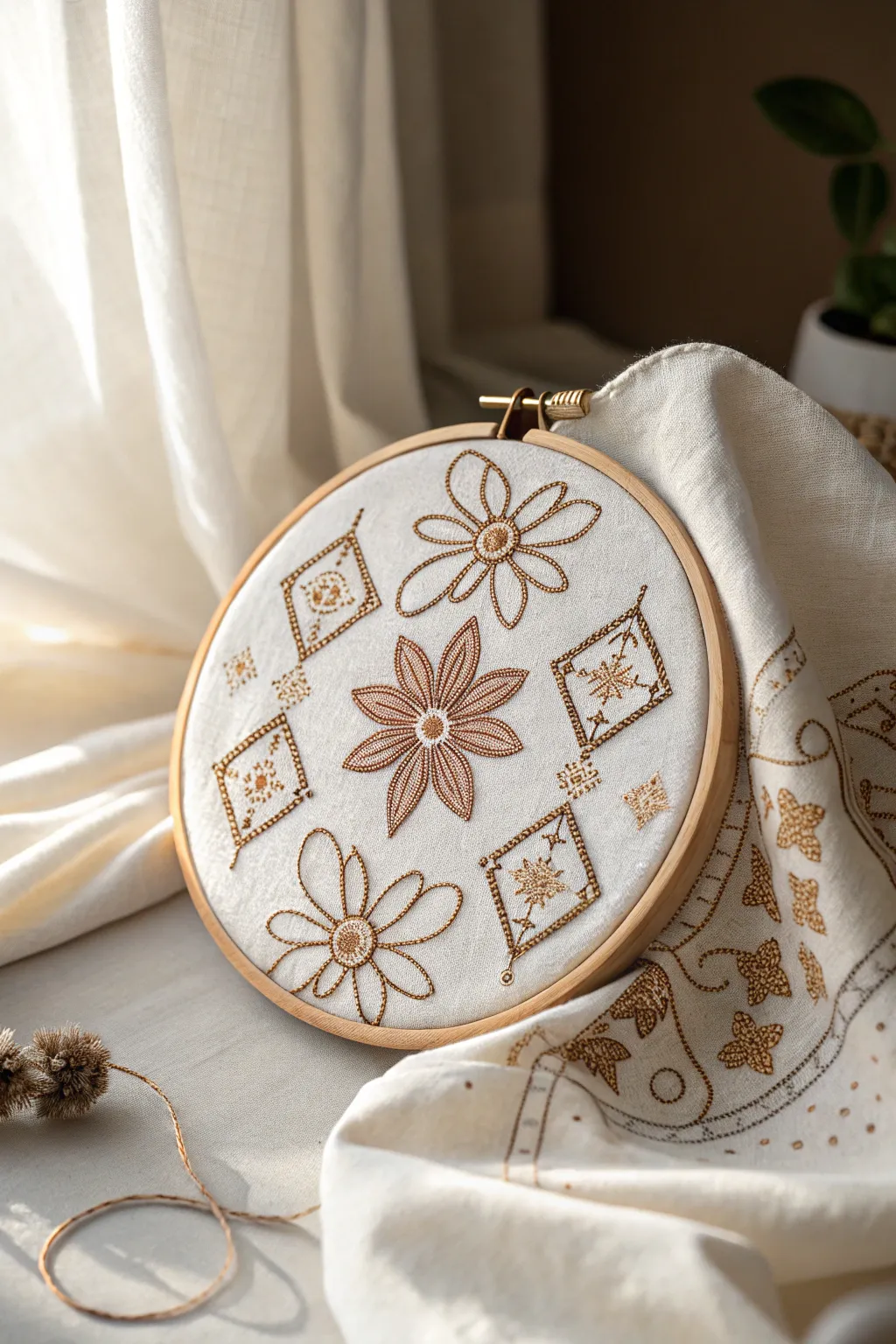Embrace the art of simplicity with an elegant embroidery hoop design that speaks to your craft's essence.