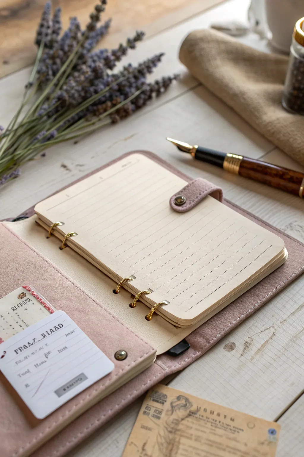 Capture your journey: A minimalist notebook awaits your travel stories.
