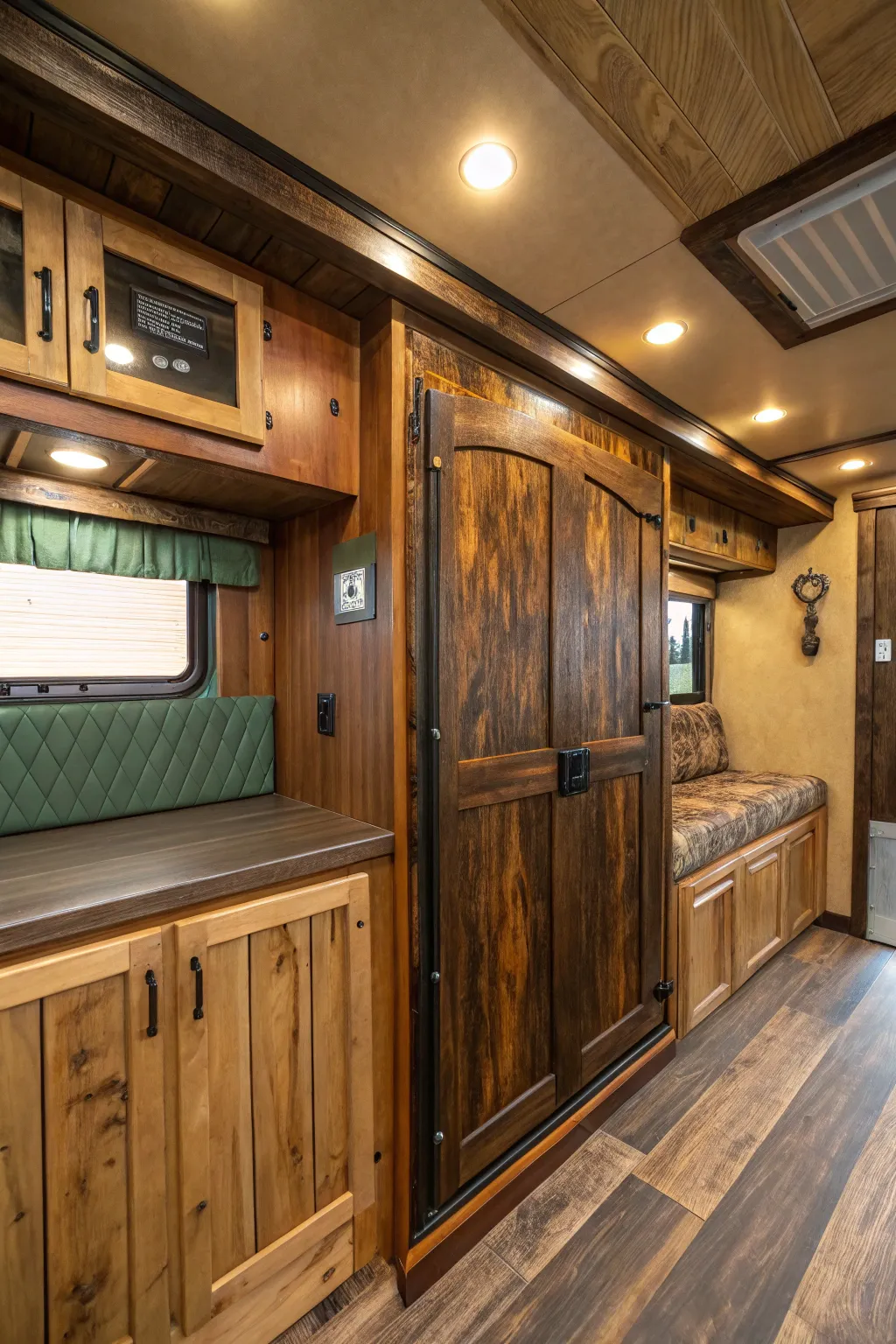 Transform your trailer into a rustic retreat with the warmth of earth tones.