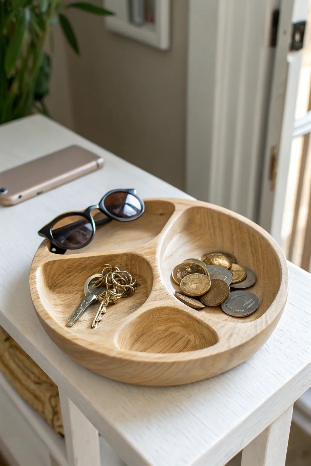 Elevate your entryway with a chic multi-compartment bowl that keeps essentials organized and stylishly displayed.