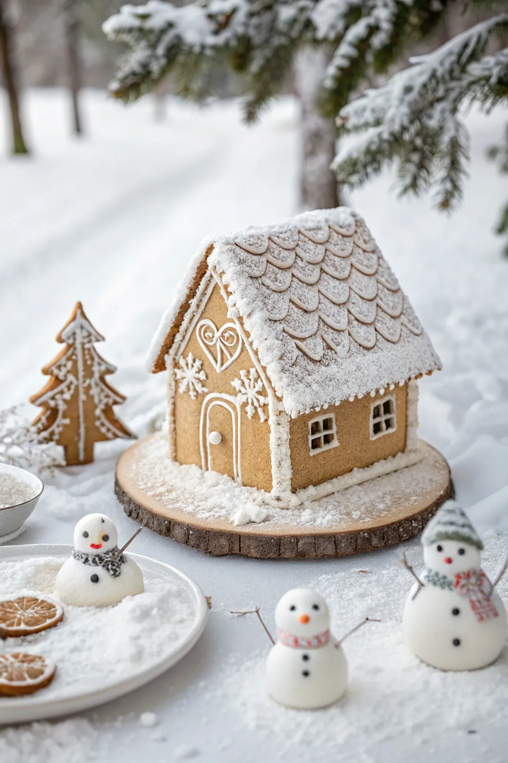 Step into a Scandinavian-inspired Winter Wonderland with this charming gingerbread house, where simplicity meets artistry.