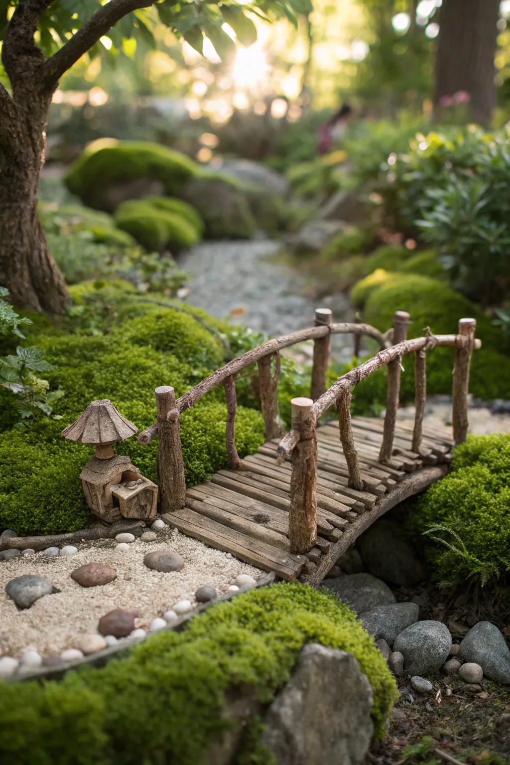Step into a world of wonder with a handcrafted fairy bridge, where imagination takes flight.