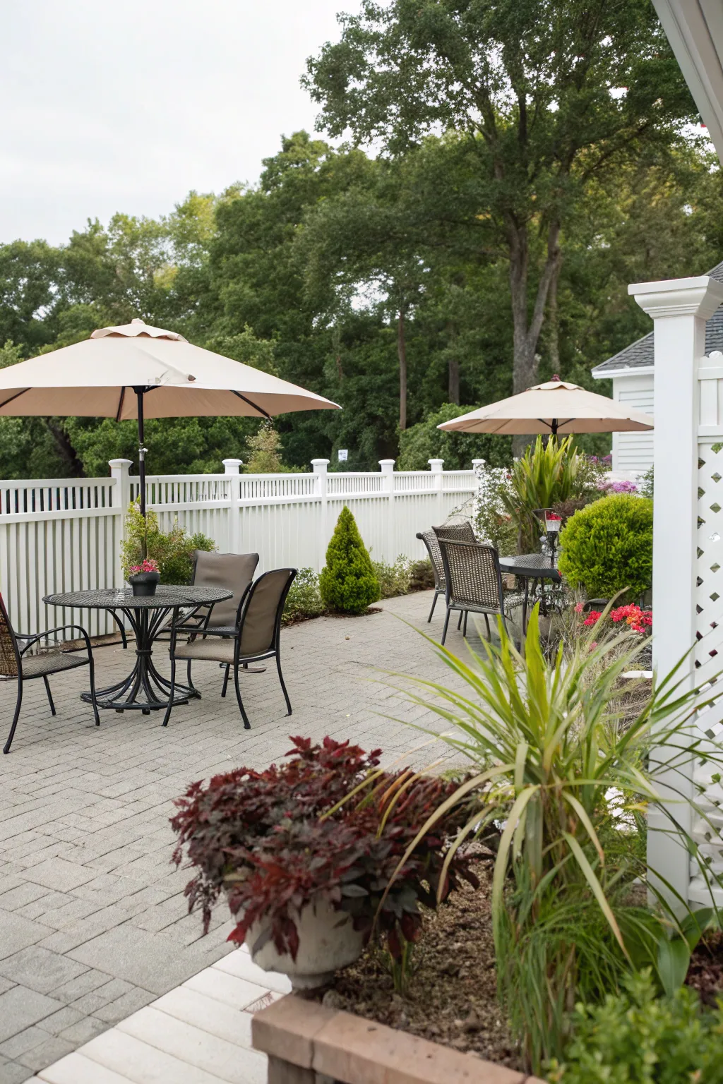 Artificial plants can effortlessly elevate your patio decor.