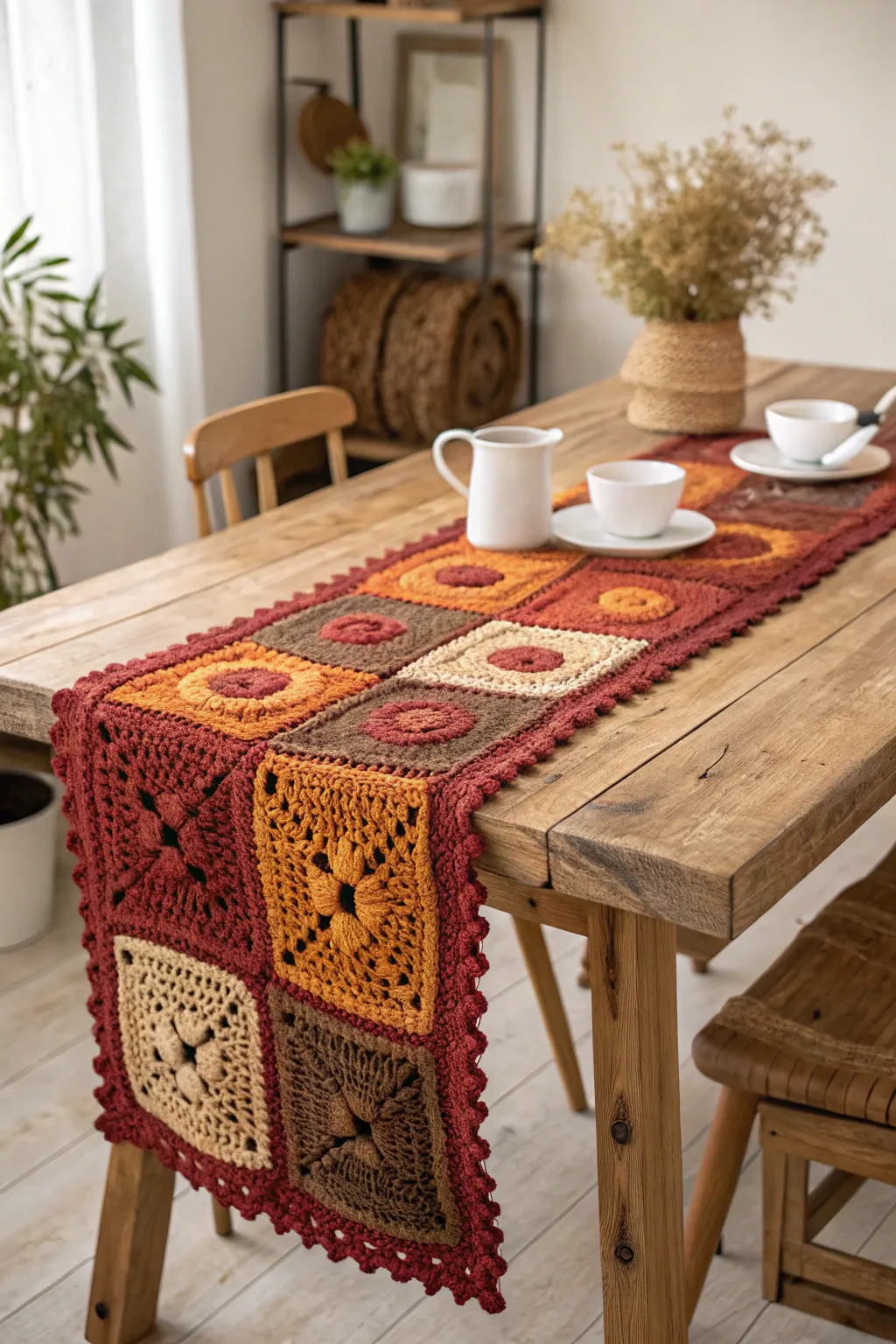 Transform your dining space with a handcrafted autumnal table runner—where simplicity meets elegance.
