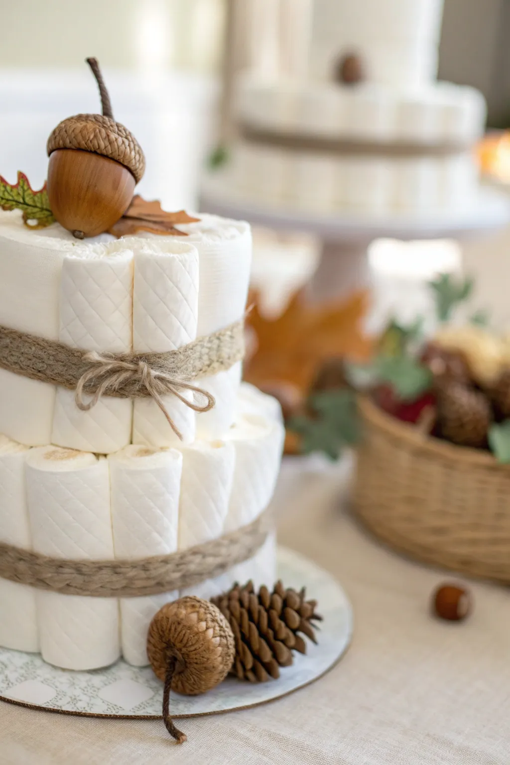 Embrace autumn's charm with whimsical acorn accents.